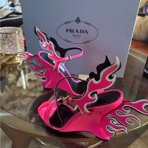 Prada Vibrant Pink Flame Heels